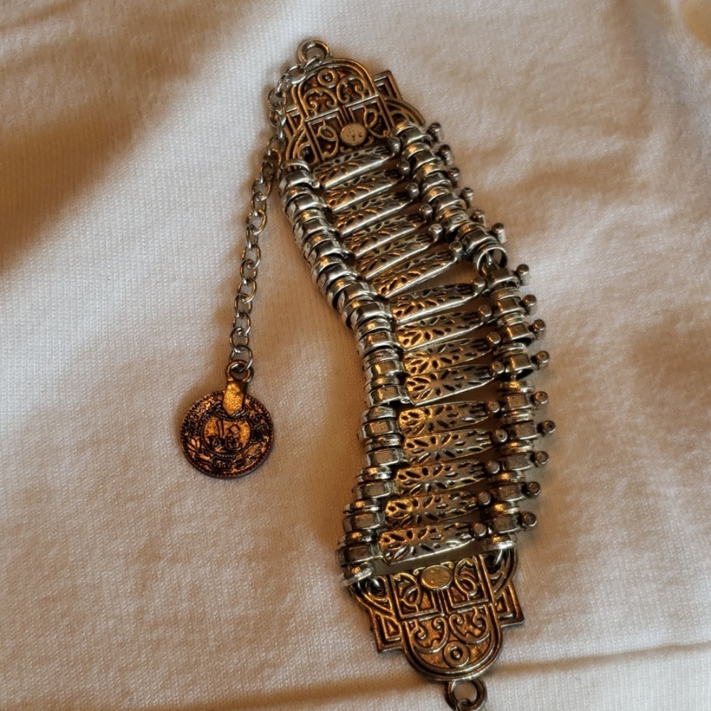Silver bohemian style bracelet